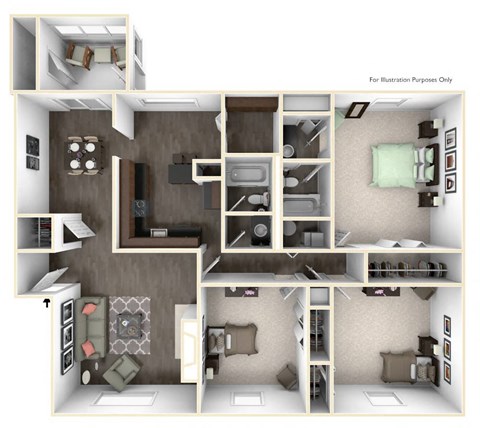 a 3d drawing of the 1122103103 floor plan